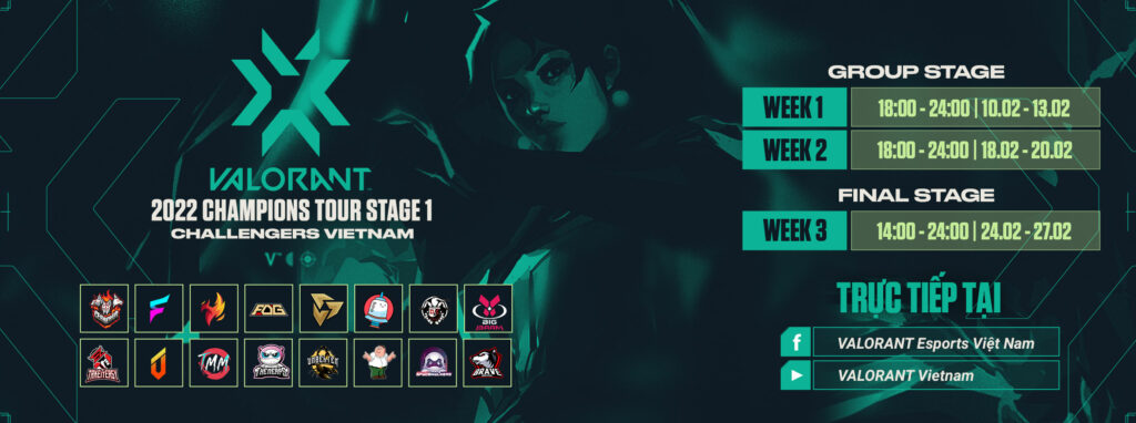 VALORANT Champions Tour 2022 – Vietnam Stage 1 Challengers công bố thời gian khởi tranh và danh sách các đội tham dự