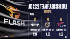 Cập nhật Team Flash tại AIC 2022: Lịch thi đấu và kết quả mới nhất
