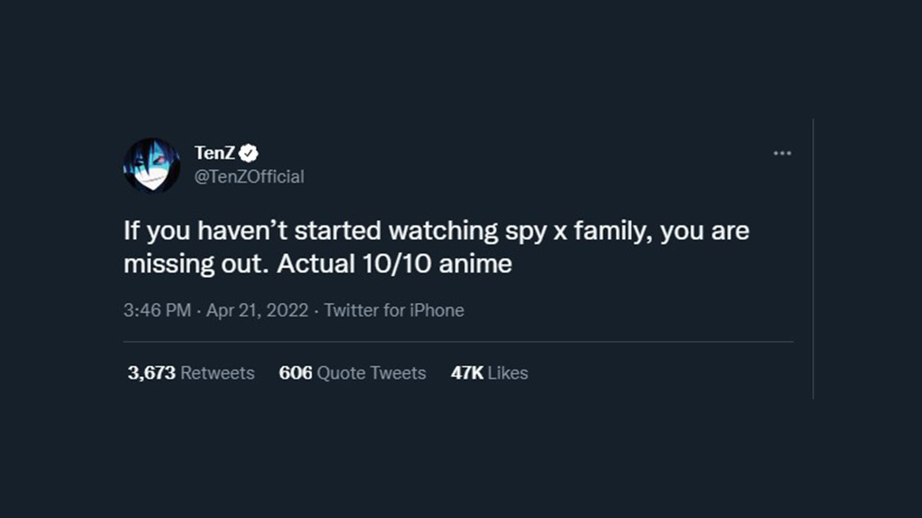 Spy x Family khiến TenZ 'phát cuồng' và được đánh giá là bộ anime hoàn hảo nhất