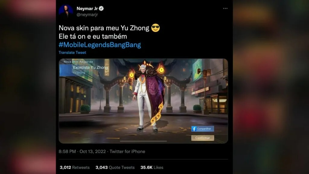 Đến ngôi sao bóng đá Neymar cũng trở thành một 'con nghiện' Mobile Legends, sẵn sàng đổ tiền tấn để sưu tập skin