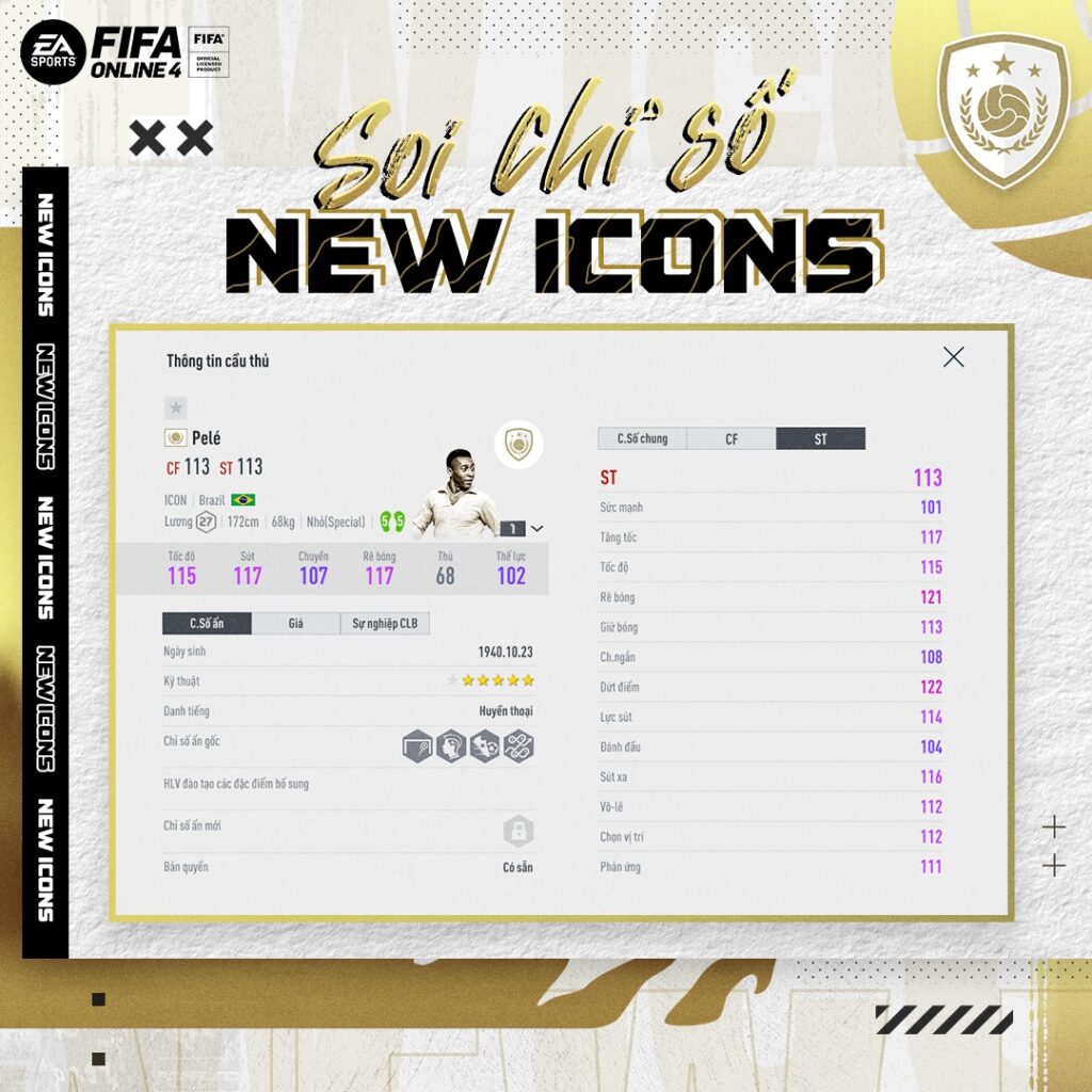 FO4: Garena lặng lẽ ra mắt mùa thẻ ICON của Pele để tri ân vua bóng đá