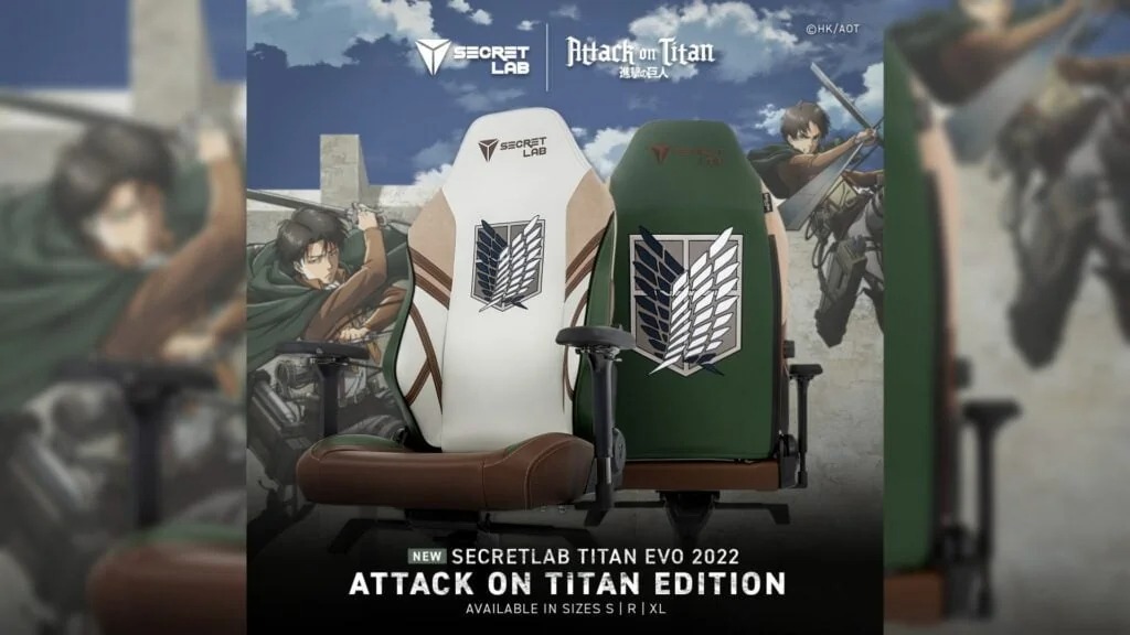 Trở nên cực kỳ quyền lực với mẫu ghế gaming Attack on Titan của nhà Secretlab