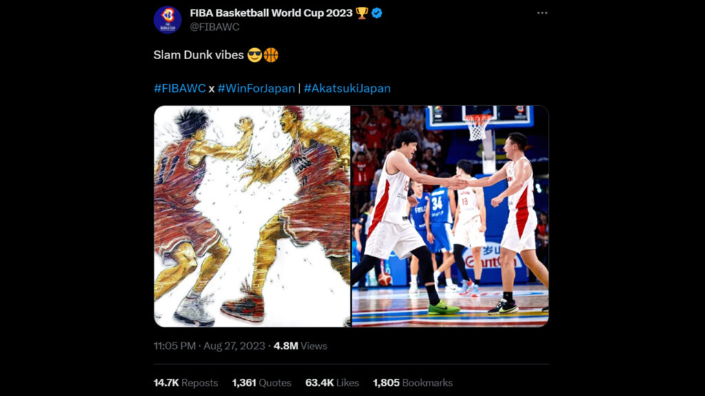Khoảnh khắc huyền thoại trong Slam Dunk được tái hiện lại trong đời thực ở FIBA ​​​​World Cup 2023