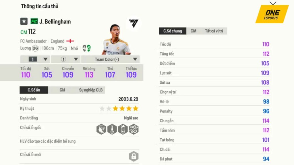 FC Online: Review Jude Bellingham FCA - 'Gà cưng' mới của đội bóng Hoàng Gia