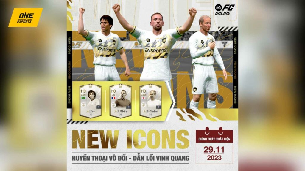 FC Online: Chào đón 3 ICON mới toanh của sever Việt với slogan 'Huyền thoại vô đối, dẫn lối vinh quang'